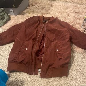 Burgundy bomber jacket rarely worn